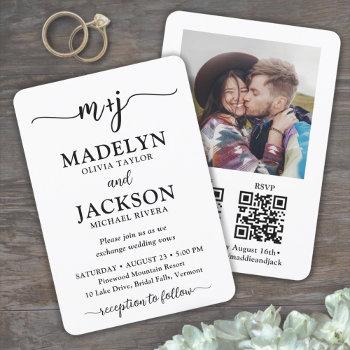 Small Petite Monogram Qr Code All-in-one Photo Wedding Front View