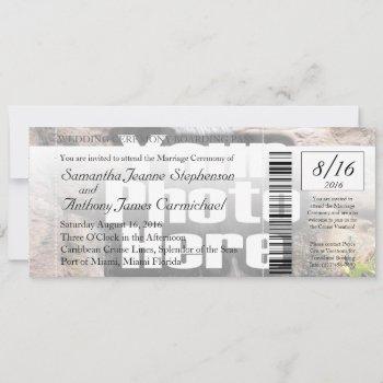 Small Photo Boarding Pass Wedding Ticket Front View