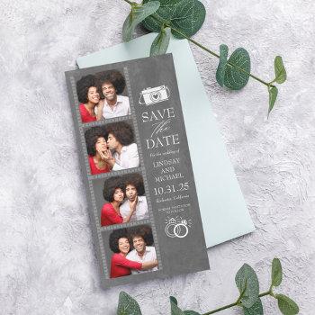 Small Photo Booth Bookmark Themed Cute Save The Date Front View