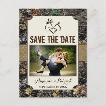 photo country rustic deer camo save the date cards