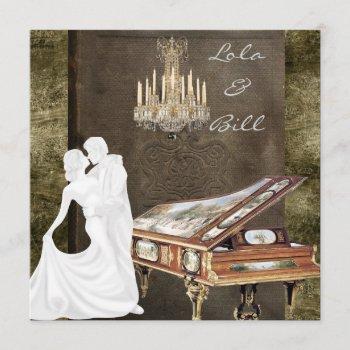 Small Piano Storybook Vintage Wedding  Antique Front View