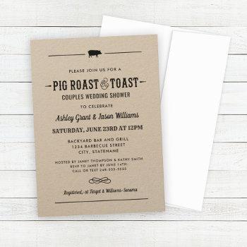 Small Pig Roast And Toast Kraft Wedding Couples Shower Front View