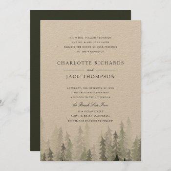 pine forest wedding invitation
