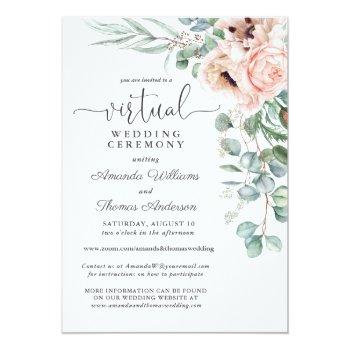 Small Pink And Beige Floral Poppies Virtual Wedding Front View