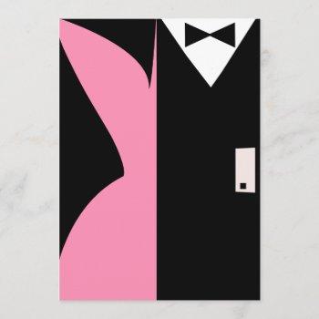 pink and black cocktail dress dinner party invitation