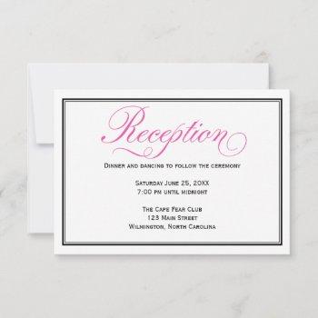 Small Pink Calligraphy Script Wedding Reception Front View
