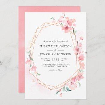 Small Pink Cherry Blossom Geometric Spring Wedding Front View