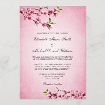 Small Pink Cherry Blossoms Vintage Wedding Front View