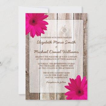 Small Pink Daisy Rustic Barn Wood Wedding Front View