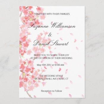 Small Pink Floral Cherry Blossom Wedding Front View