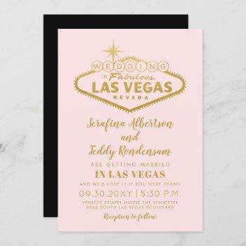 pink las vegas fabulous destination wedding invitation