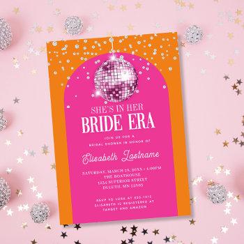pink orange disco bride era bridal shower invitation