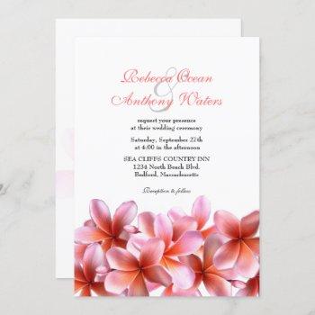 Small Pink Plumeria Tropical Beach Wedding Front View