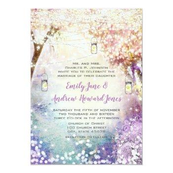 Small Pink Purple Blue Fairy Lights Boho Forest Wedding Front View