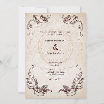 pirate vintage scroll wedding invitation