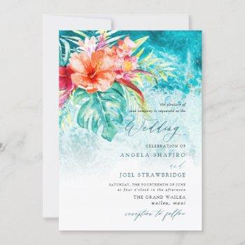pixdezines tropical paradise beach wedding invitation