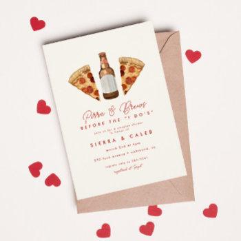 Small Pizza & Beer Casual Couples Wedding Baby Shower Front View
