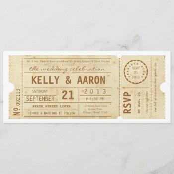 playbill vintage theater ticket wedding invitation