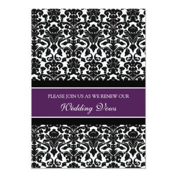 Small Plum Damask Wedding Vow Renewal Front View
