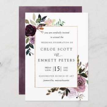 Small Plum Purple Mauve Pink Floral Wedding Front View