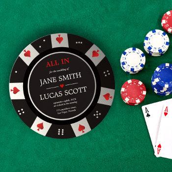 poker chip las vegas casino wedding invitation