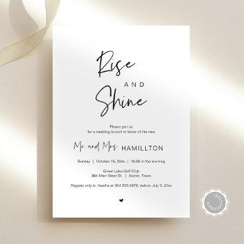 post wedding brunch, rise and shine invitation