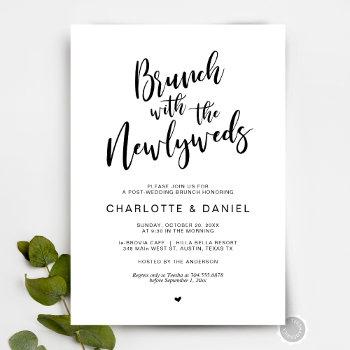 post wedding, brunch with the newlyweds, black invitation