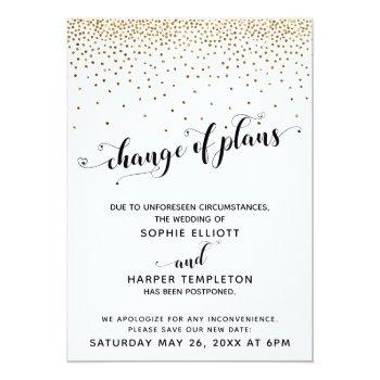 Small Postponed Wedding Gold Confetti Change Of Plans Front View