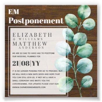 Small Postponement Eucalyptus Greenery Change Of Plans Photo Print Front View
