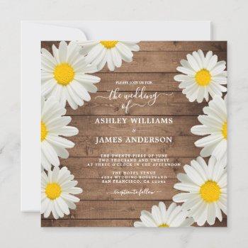 Small Pretty Daisies White Floral Rustic Wood Wedding Front View