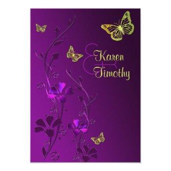 Small Purple And Lime Floral With Butterflies Front View