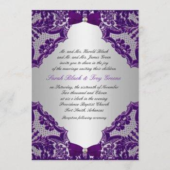 Small Purple And Silver Wedding Front View