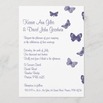 Small Purple And White Butterfly Wedding Front View