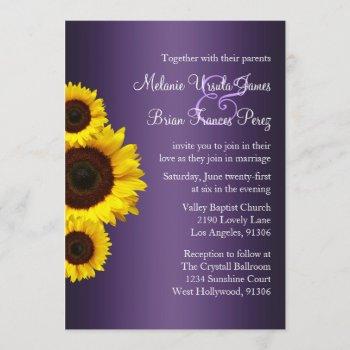 Small Purple And Yellow Sunflower Wedding Front View