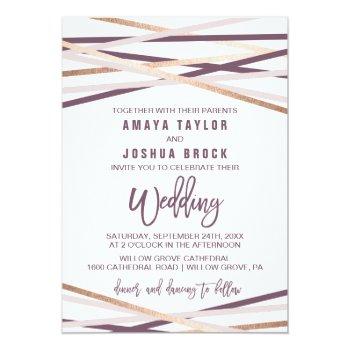 Small Purple Blush And Rose Gold Streamers Wedding Front View