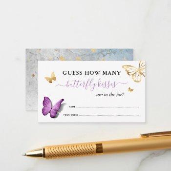 purple butterfly how many kisses bridal game enclosure card