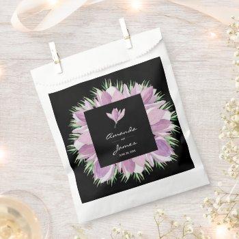 Small Purple Floral Watercolor Engagement Party Invites Favor Bag Front View