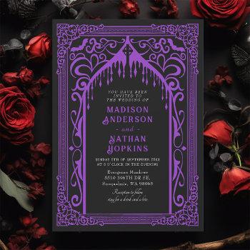 Small Purple Gothic Vampire Cathedral Wedding Front View