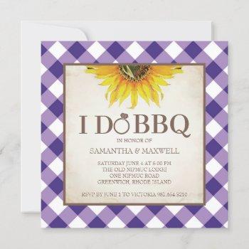 purple i do bbq engagement bridal shower invitation