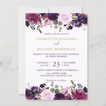 Small Purple Lavender Floral Boho Wedding Front View