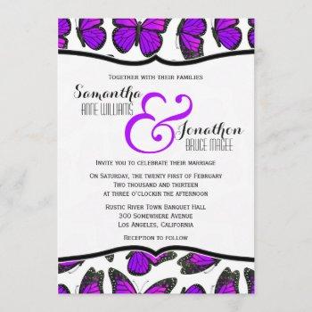 Small Purple Monarch Butterfly Wedding Front View