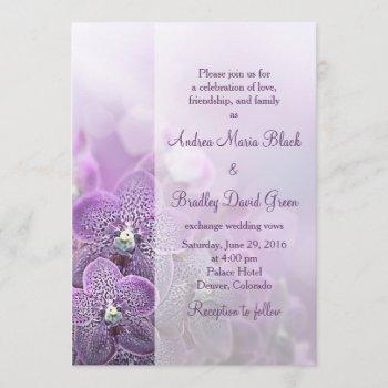 purple orchid wedding invitation