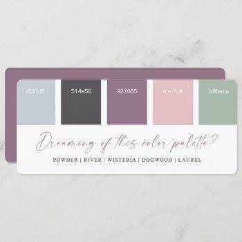 purple & pink 2021 wedding color palette card