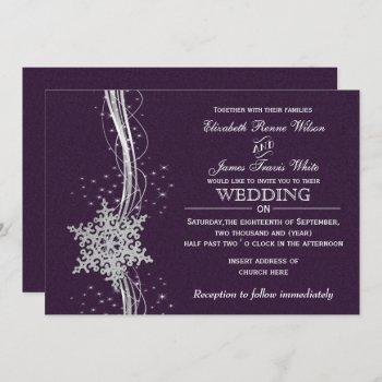 Small Purple Silver Winter Wedding Front View