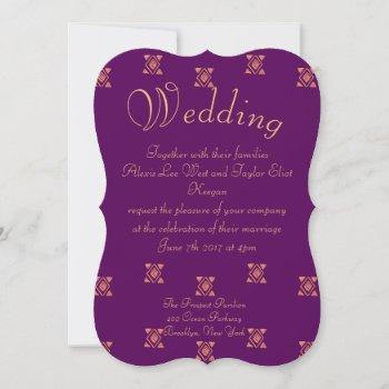 purple tribal wedding invitation
