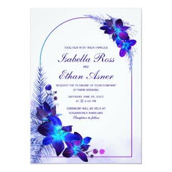 Small Purple Turquoise Blue Orchid Wedding Front View