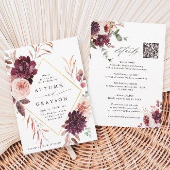 Small Qr Code All In One Autumn Romance Wedding Front View