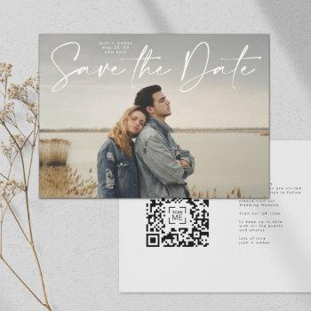 Small Qr Code Save The Date - Side Ways | Is A Modern Front View