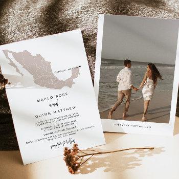 quinn blush mexico map destination travel wedding invitation
