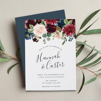 radiant bloom | jewel tone floral wedding invitation